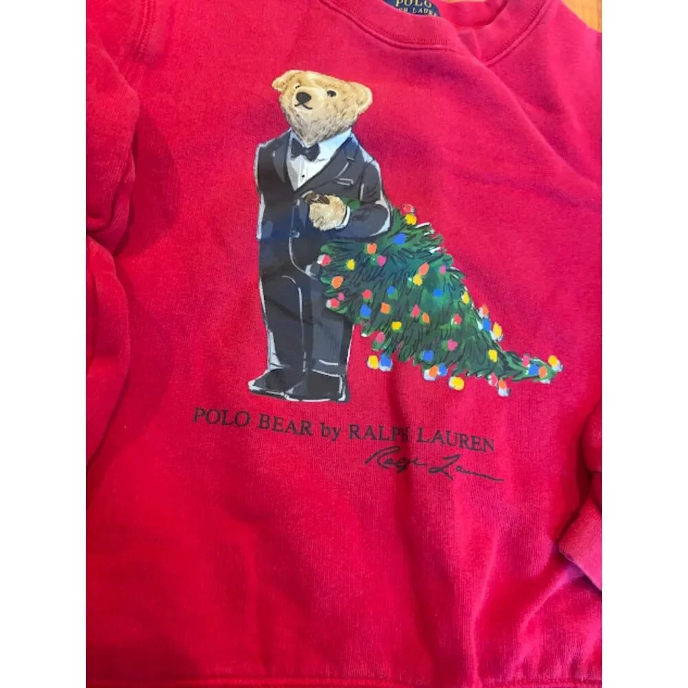 Polo Ralph Lauren Polo Bear Christmas Sweater size 7 Kids Unisex Holiday Preppy